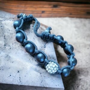 Black and Sparkle Bead Bracelet